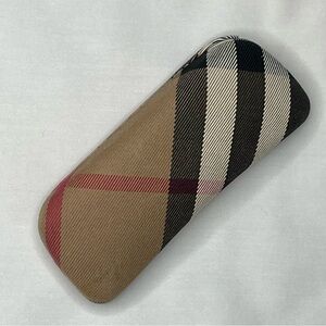 Burberry Checkered Glasses Case - Tan, Black, Red
